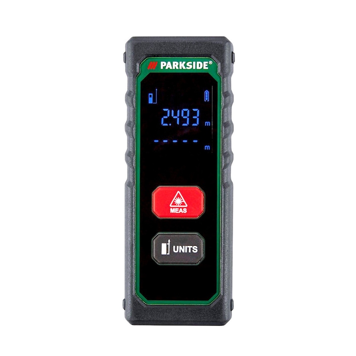 ParkSide PLEM 20 A3 / A4 20 méteres digitális, LCD kijelzős lézeres távolságmérő 7,5 cm - 20 méterig