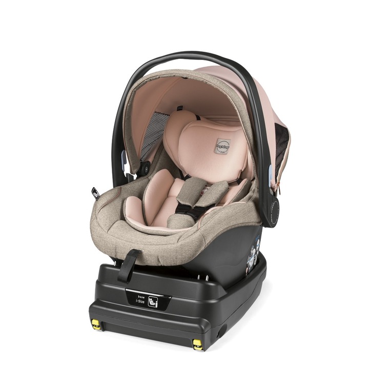 Кошничка за кола Peg Perego Primo Viaggio i-Size Mon Amour, 0-13 кг, Беж/Розов