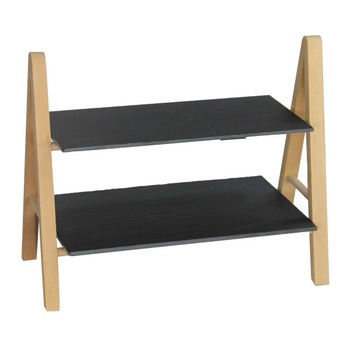 Platou servire branzeturi ardezie 28x12cm,28x18cm cu suport lemn 2 nivele 33x18x27cm Platou servire branzeturi ardezie 28x12cm,28x18cm cu suport lemn 2 nivele 33x18x27cm