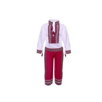 Costum traditional,baiat alb/rosu-1 an Costum traditional,baiat alb/rosu-1 an