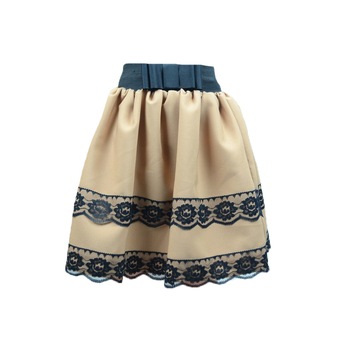 Fusta eleganta, fete, NN, insertii de dantela, Bej Fusta eleganta, fete, NN, insertii de dantela, Bej