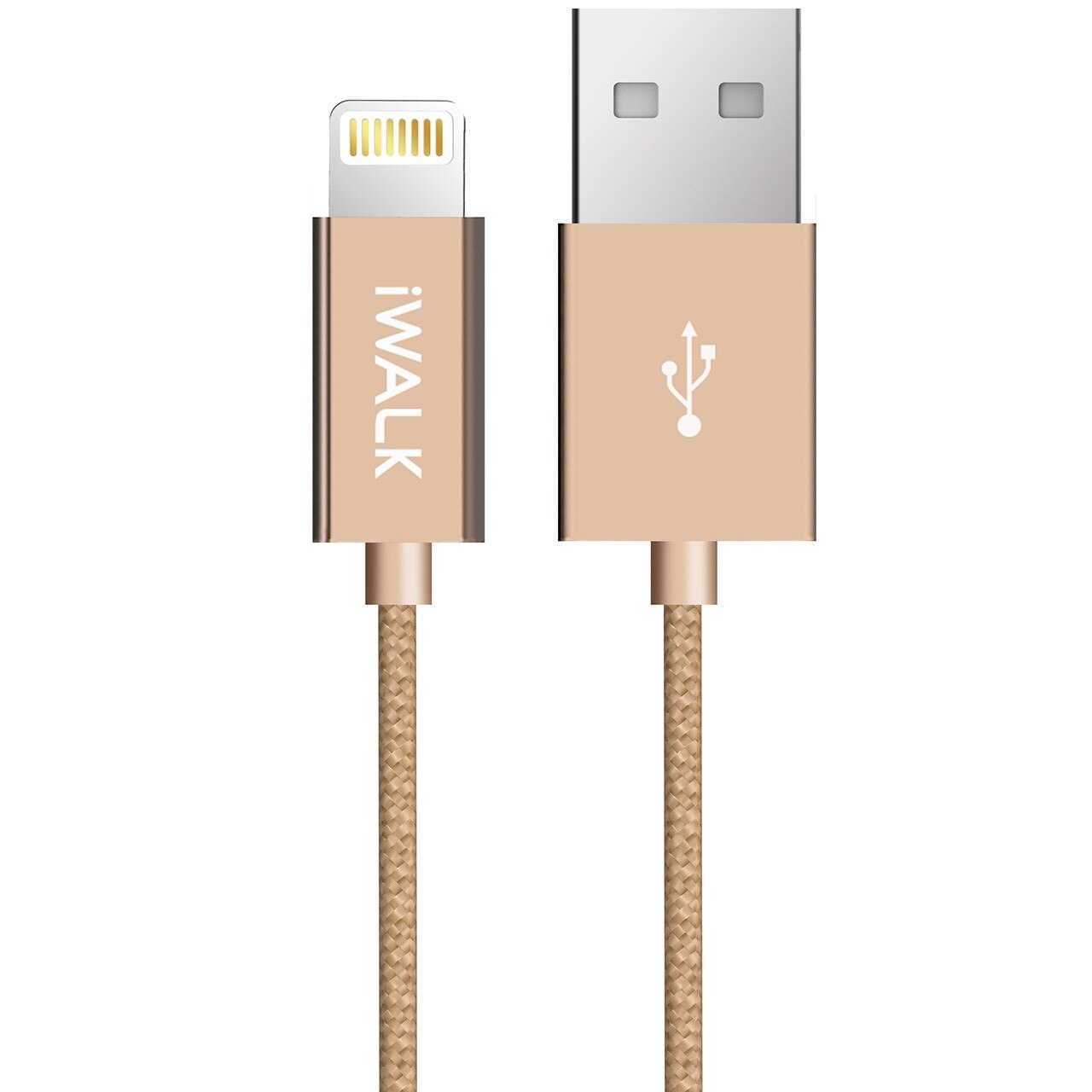 Cablu de date/ de incarcare pentru dispozitive 8-pin, Lightning, iWALK, auriu, 2M