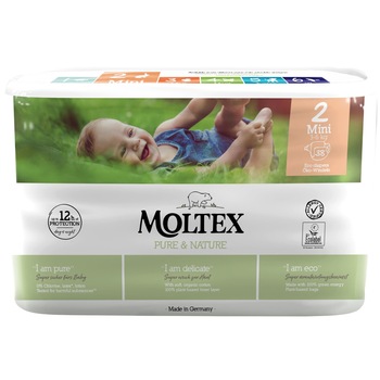 Scutece ECO No. 2 MINI, 38 bucati, 3 - 6 kg, MOLTEX Scutece ECO No. 2 MINI, 38 bucati, 3 - 6 kg, MOLTEX