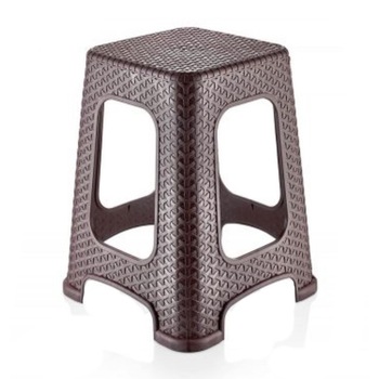 Taburet , tip rattan, plastic , maro, 46 cm inaltime Taburet , tip rattan, plastic , maro, 46 cm inaltime