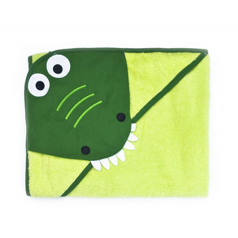 Prosop cu gluga brodata Water Friends 100x100 cm Green Crocodil