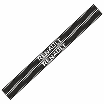 Set Stickere decorativ tuning, auto, Renault , pentru praguri, Negru, 200 x 10 cm, 2 buc Set Stickere decorativ tuning, auto, Renault , pentru praguri, Negru, 200 x 10 cm, 2 buc