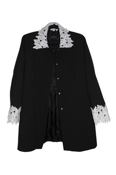 Palton scurt cu detalii de dantela, Negru/alb, de dama, Zara, XL EU Palton scurt cu detalii de dantela, Negru/alb, de dama, Zara, XL EU