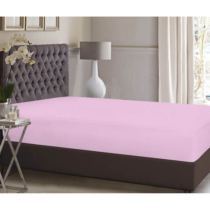 Bedora, Lepedő, Elasztikus, 90x200 cm, 100% pamut, rózsaszín