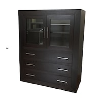 Mobilier living, Bufet Vitrina 2 usi Millenium, CESIMEX, 870x400x1020, Wenge
