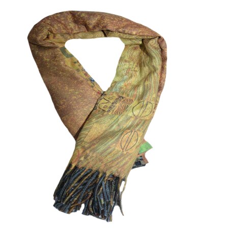 Esarfa rafinata, model cu abstract-painted D&J Exclussive,maro