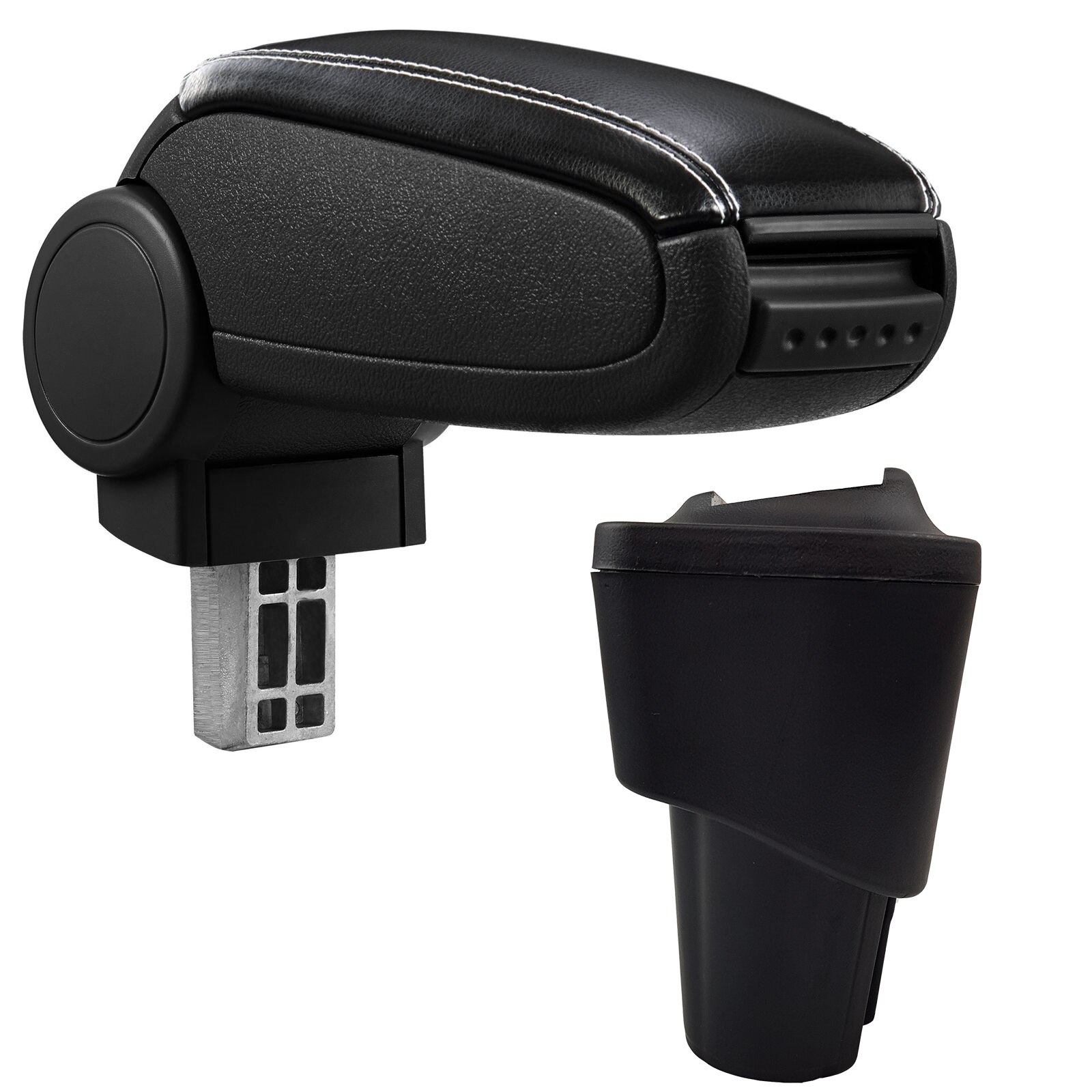 Cotiera VW Caddy III, IV (03.2004-) marca aVr - negru piele ecologica cu cusatura alba