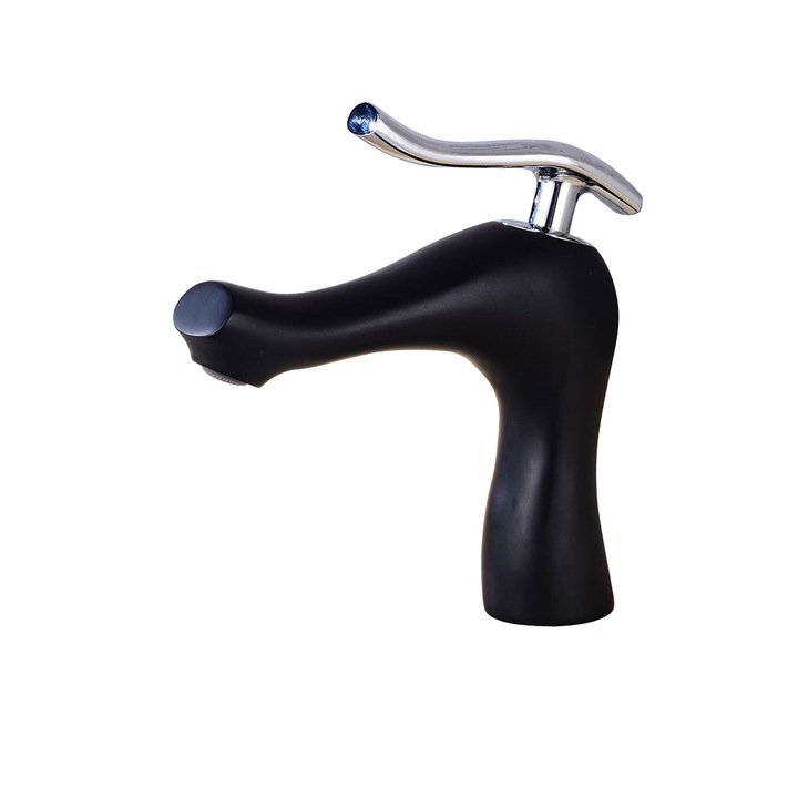 Mosdókagyló, egykaros, matt fekete TRENDY S