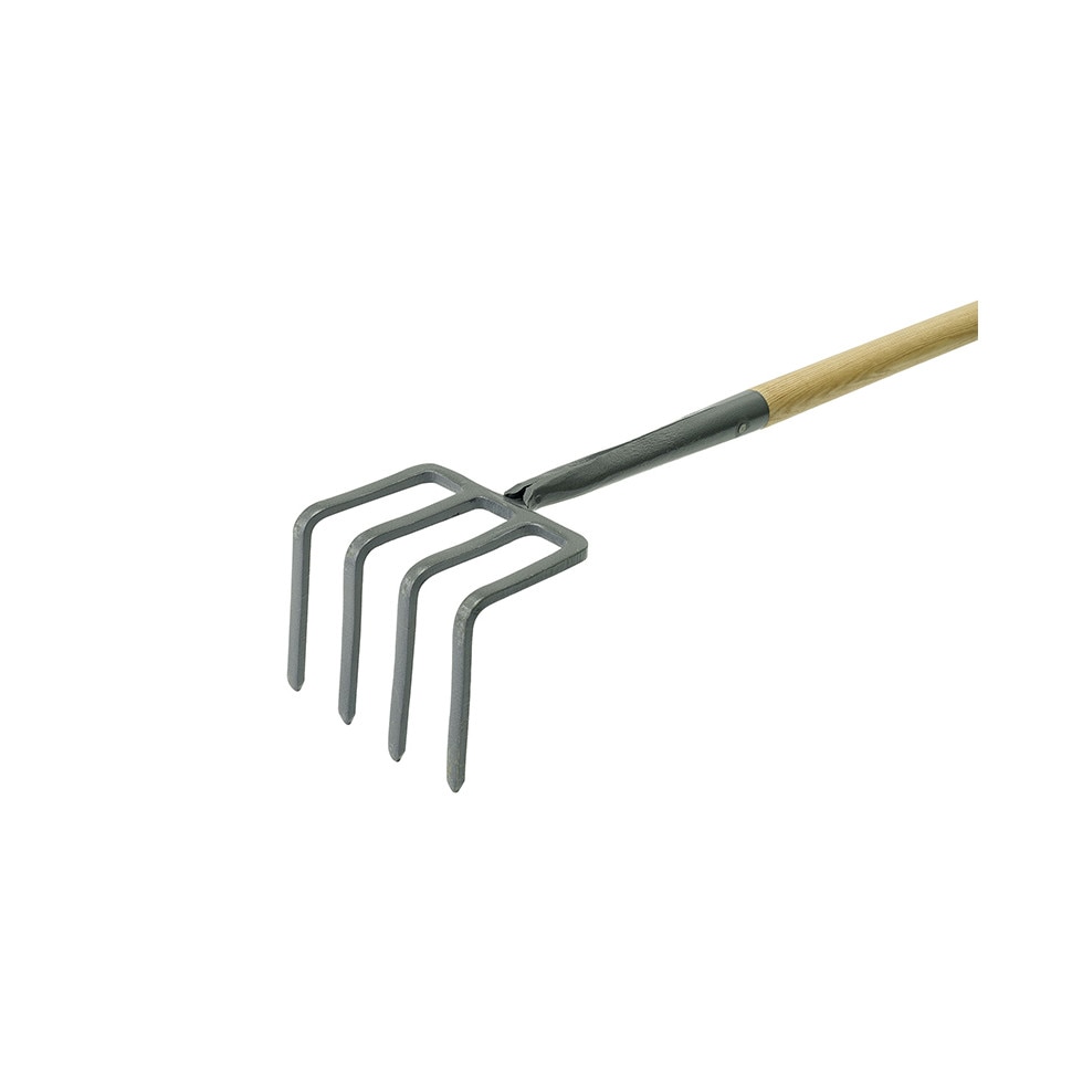 Furca compost cu 4 coarne otel carbon indoite, coada lemn, Spear & Jackson Neverbend Professional