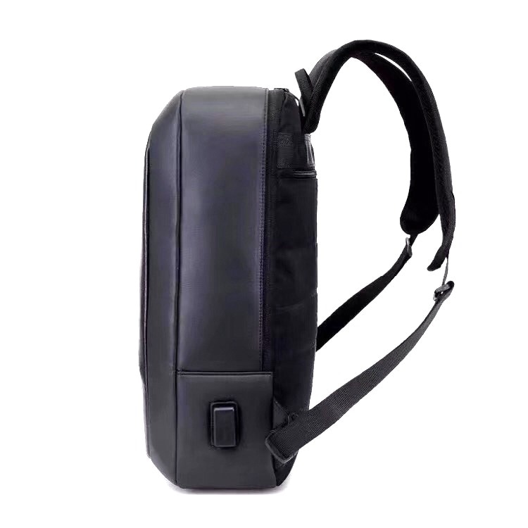 Rucsac laptop, 15.6", cu port USB extern incarcare, maner stil geanta, negru