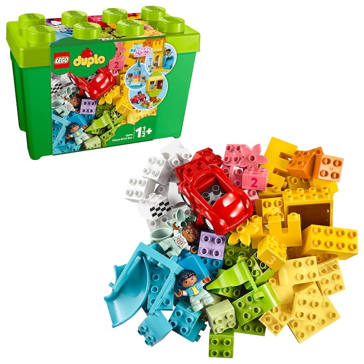 LEGO DUPLO Classic 10914 Deluxe elemtartó doboz játéktárolóval, tanulást segítő játék
