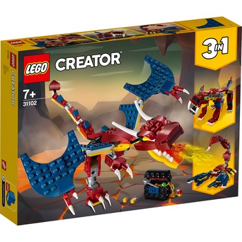 LEGO Creator 3 in 1 - Dragon de foc 31102, 234 piese LEGO Creator 3 in 1 - Dragon de foc 31102, 234 piese