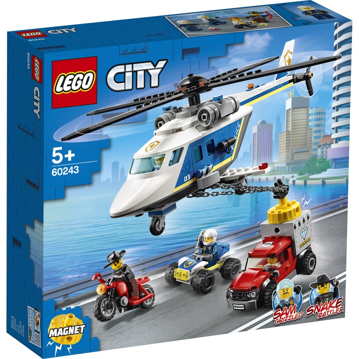 LEGO® City Полицейско преследване с хеликоптер 60243, 212 части