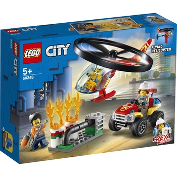 LEGO City Fire - Interventie cu elicopterul de pompieri 60248, 93 piese LEGO City Fire - Interventie cu elicopterul de pompieri 60248, 93 piese