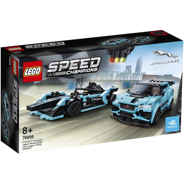LEGO® Speed Champions 76898 Formula E Panasonic Jaguar Racing GEN2 autó & Jaguar I-PACE eTROPHY