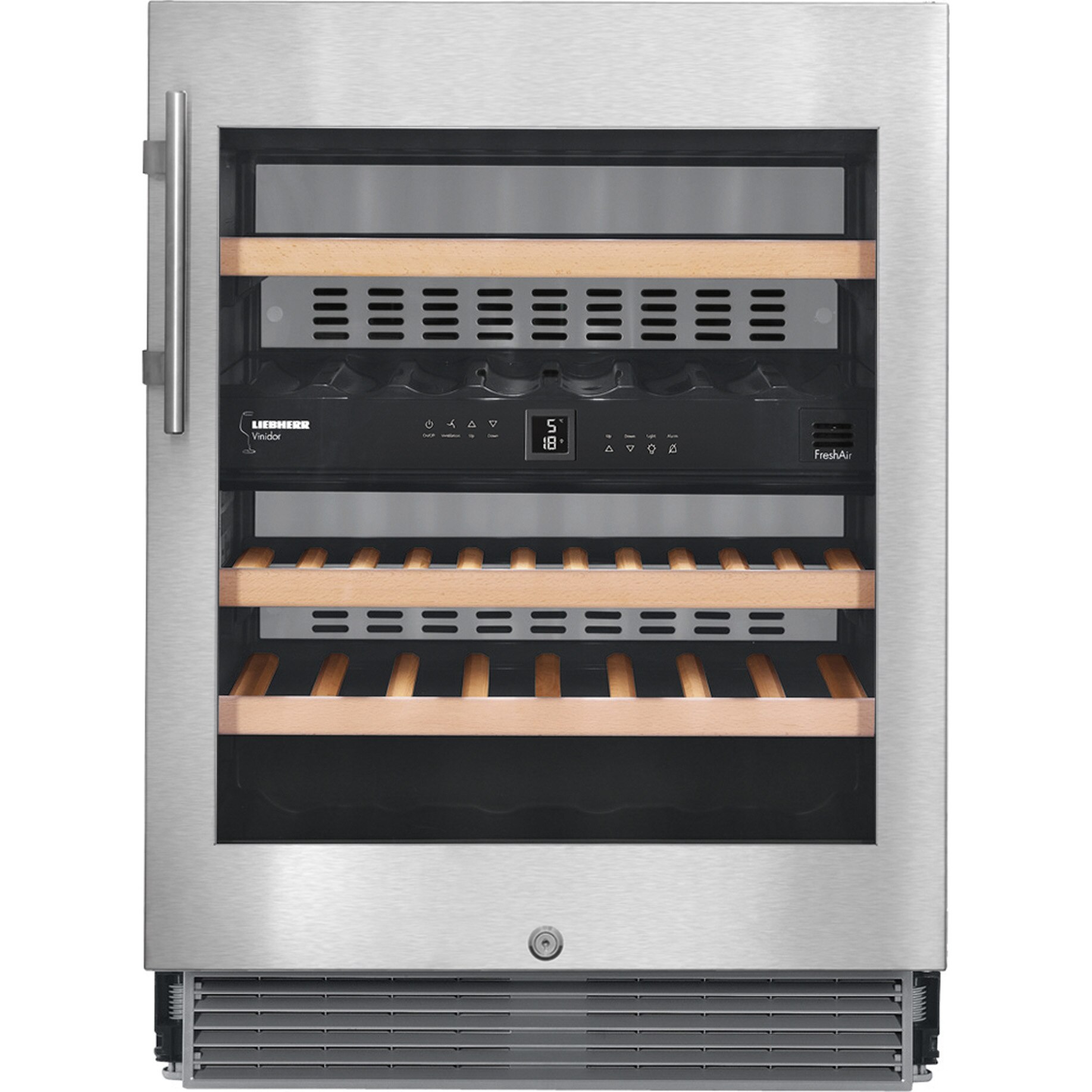 Vitrina frigorifica incorporabila Liebherr Premium UWTes 1672, 2 zone de racire individuale