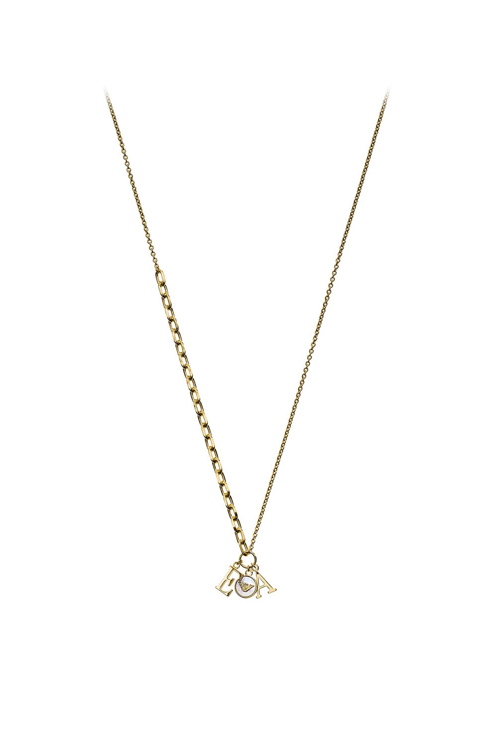 Emporio Armani, Colier din argint veritabil cu pandantive multiple, Auriu
