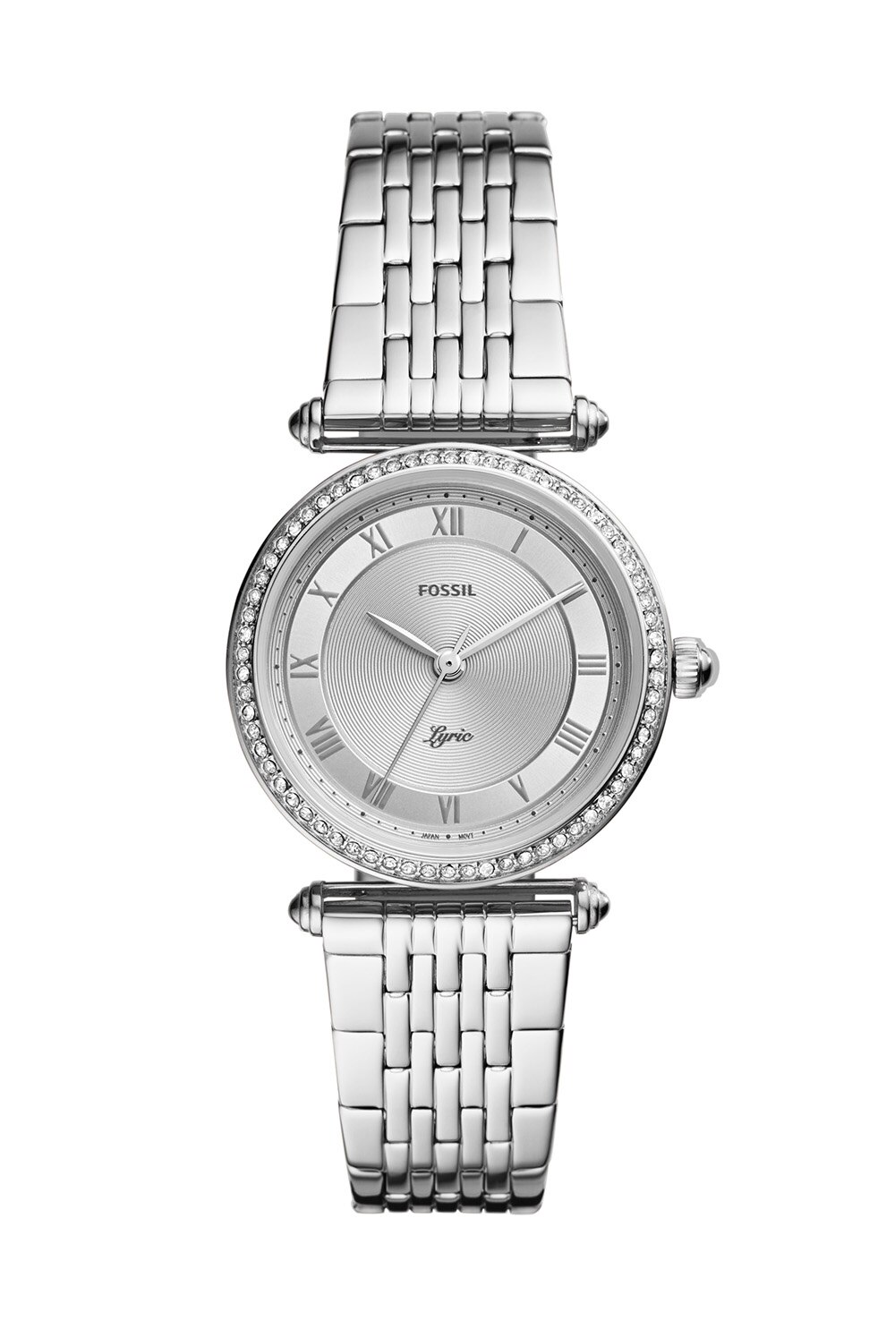 Fossil, Ceas analog cu cadran cu model guilloche, Argintiu