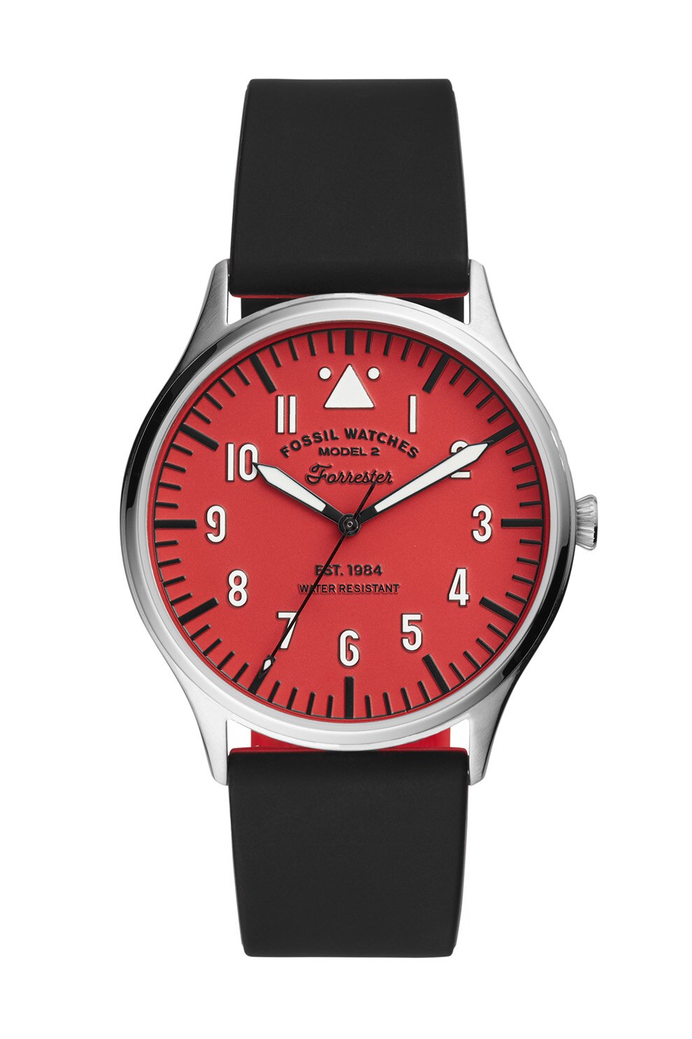 Fossil, Ceas analog cu o curea din silicon, Negru