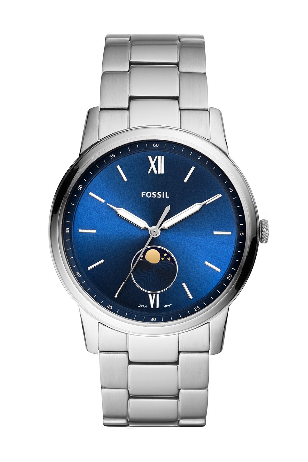 Fossil, Ceas quartz cu bratara din otel inoxidabil, Argintiu