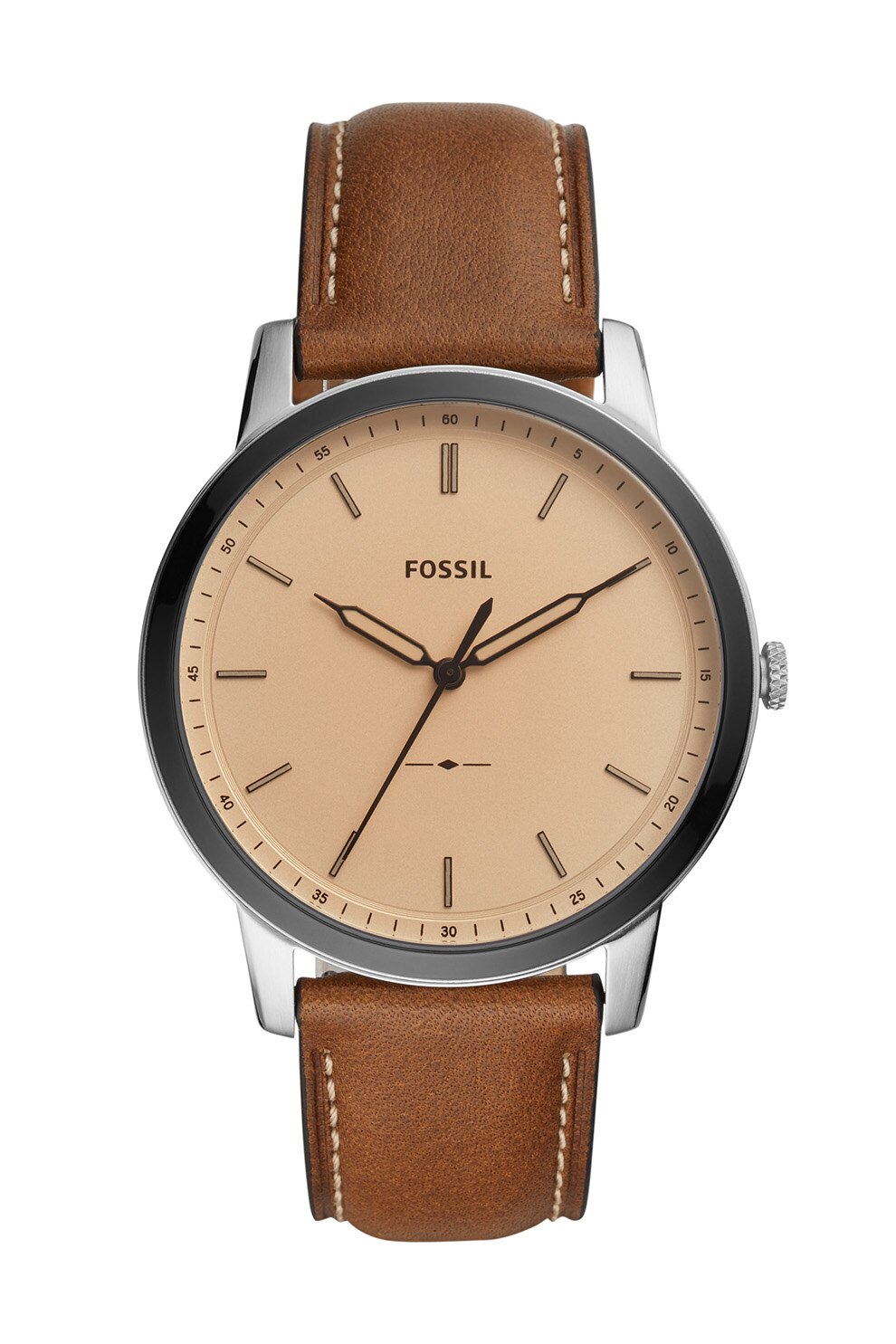 Fossil, Ceas analog cu o curea de piele, Maro