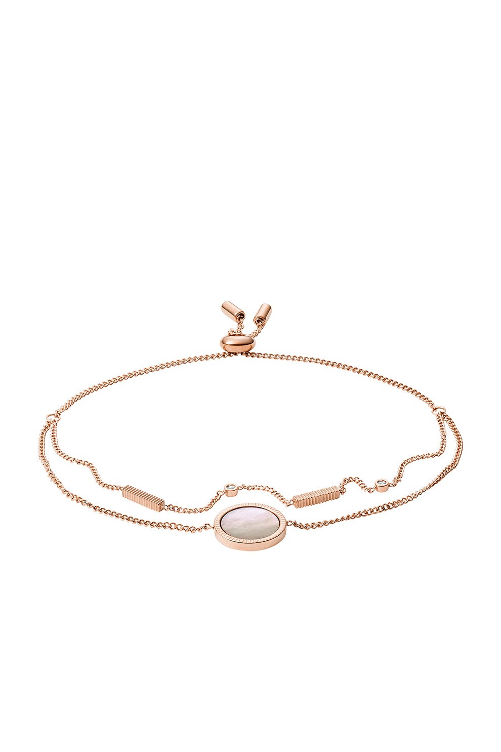 Fossil, Bratara cu doua siraguri, Auriu rose