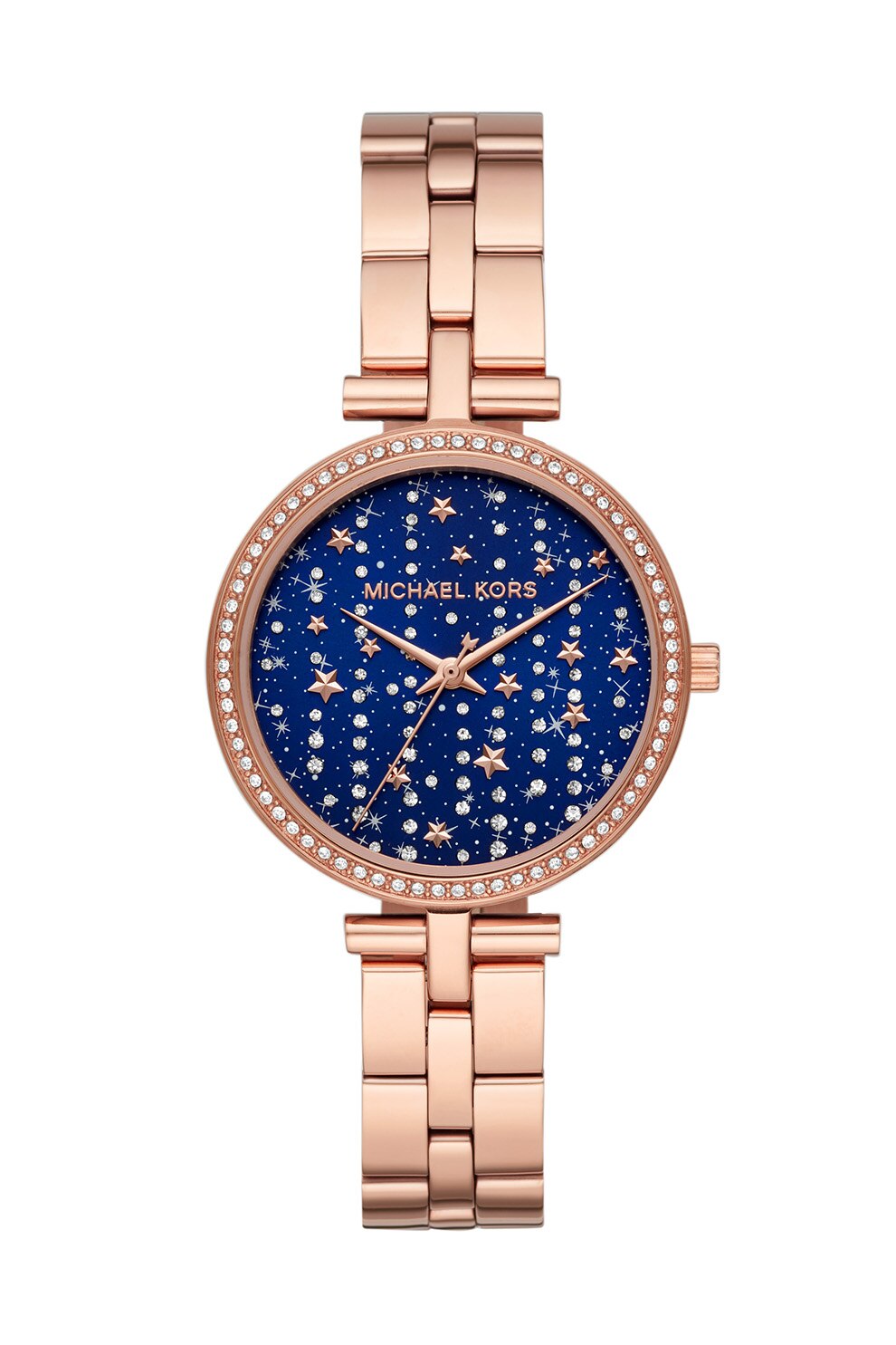 Michael Kors, Ceas din otel inoxidabil decorat cu cristale, Auriu rose