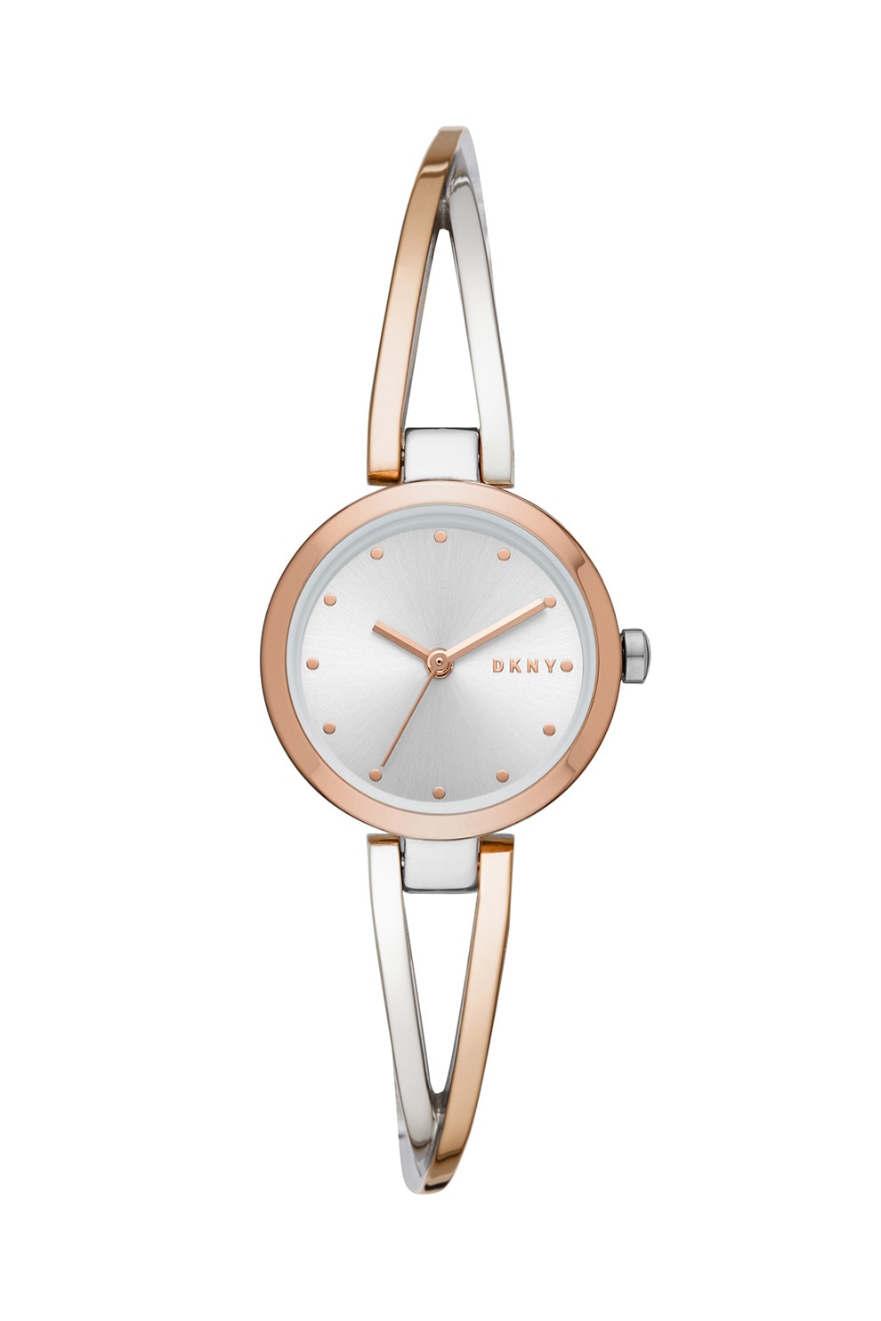 DKNY, Ceas din otel inoxidabil, Argintiu/Auriu rose