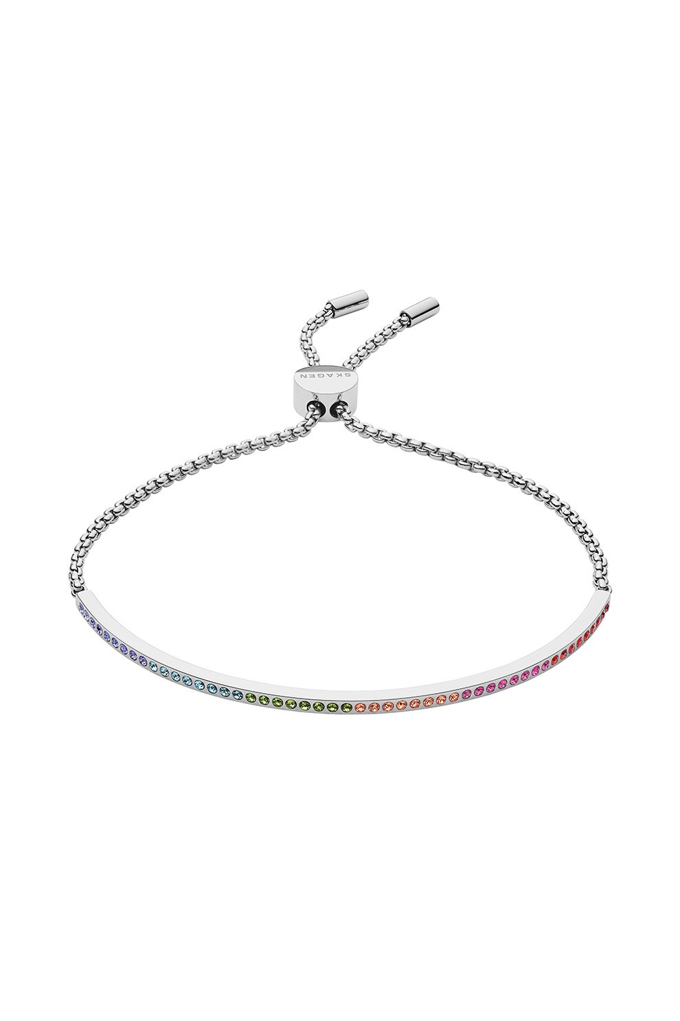 Skagen, Bratara decorata cu cristale, Argintiu/Multicolor