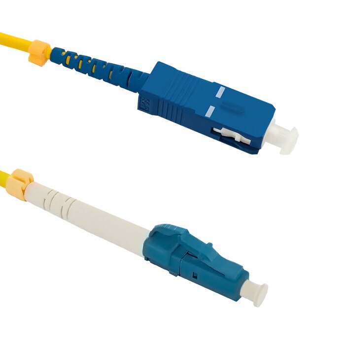 Cablu de retea din fibra optica cu conectare simpla , Qoltec ,SC/UPC LC/UPC 9/125 G652D 3m ,galben