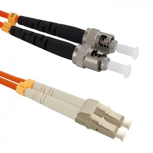 Cablu de retea din fibra optica multifunctional cu conectare dubla , Qoltec ,LC/UPC ST/UPC 50/125 OM2 2m , portocaliu