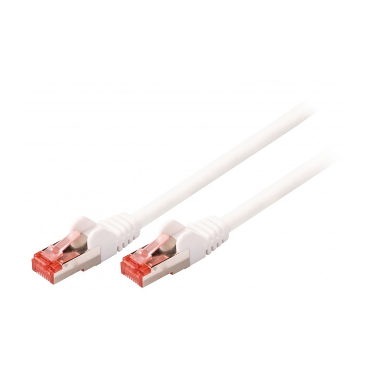Cablu de retea din fibra optica cu miez de cupru , EFB Elektronik , S/FTP cat6A LSZH 0.5m, alb
