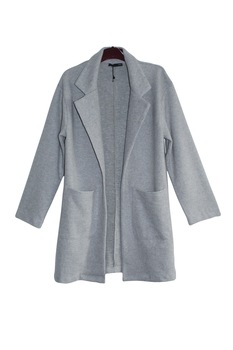 Cardigan din tricot fin cu maneca lunga, de dama, Gri Cardigan din tricot fin cu maneca lunga, de dama, Gri