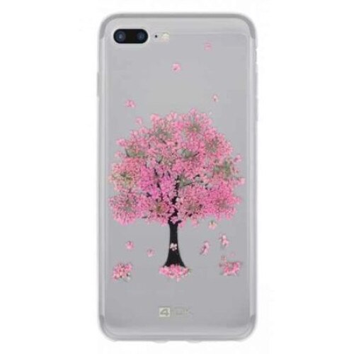 Husa de protectie pentru iPhone 7 Plus / 8 Plus, protectie spate, capac de protectie, bumper, model copac floral, Transparent