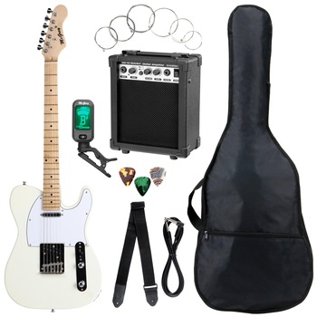 Set chitara electrica, McGrey Rockit TL Complete Set Antique White, cu amplificator si accesorii Set chitara electrica, McGrey Rockit TL Complete Set Antique White, cu amplificator si accesorii