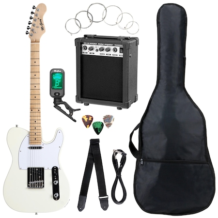Set chitara electrica, McGrey Rockit TL Complete Set Antique White, cu amplificator si accesorii