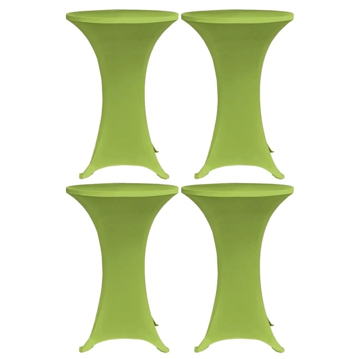 Покривки за маси vidaXL, 4 бр, еластични, 80 см, зелени