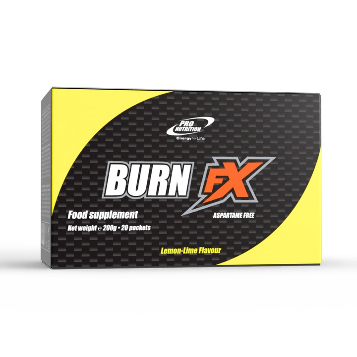 Pro Nutrition Burn FX Pezsgő Formula, fogyáshoz, citrom-lime, 20 tasak x 10 g
