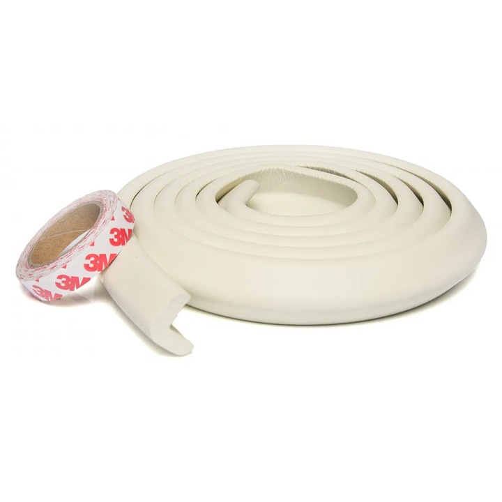 Banda protectie, Empria, subtire pentru muchii si margini, 2.3x0.9x200 cm, Alb fildes