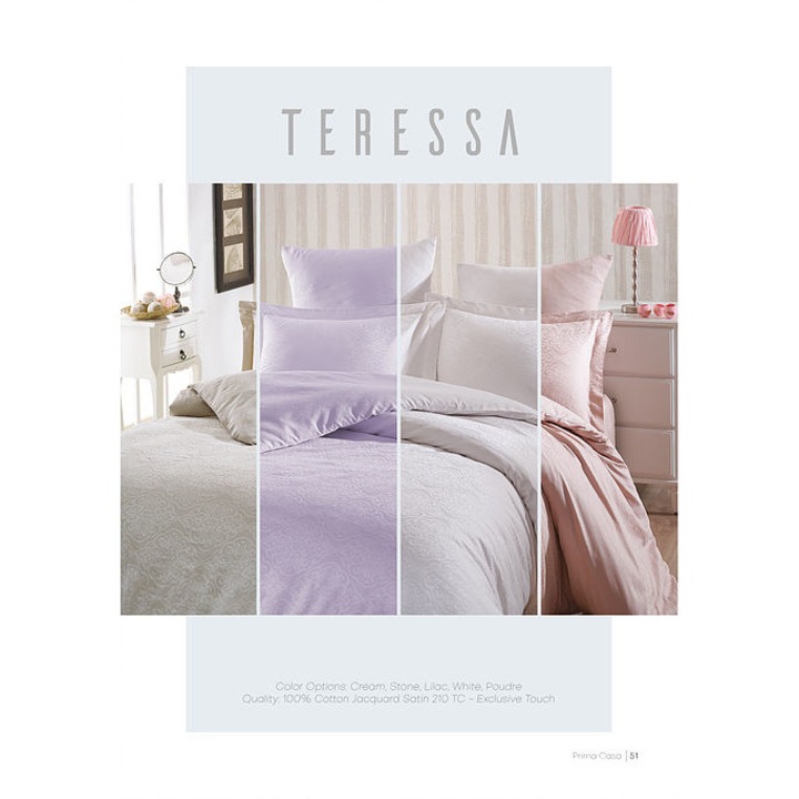 Спален комплект Cristiano Mari , Teresa 2 , 100% висококачествен САТЕН , модерен дизайн, с принт, 6 части, луксозен