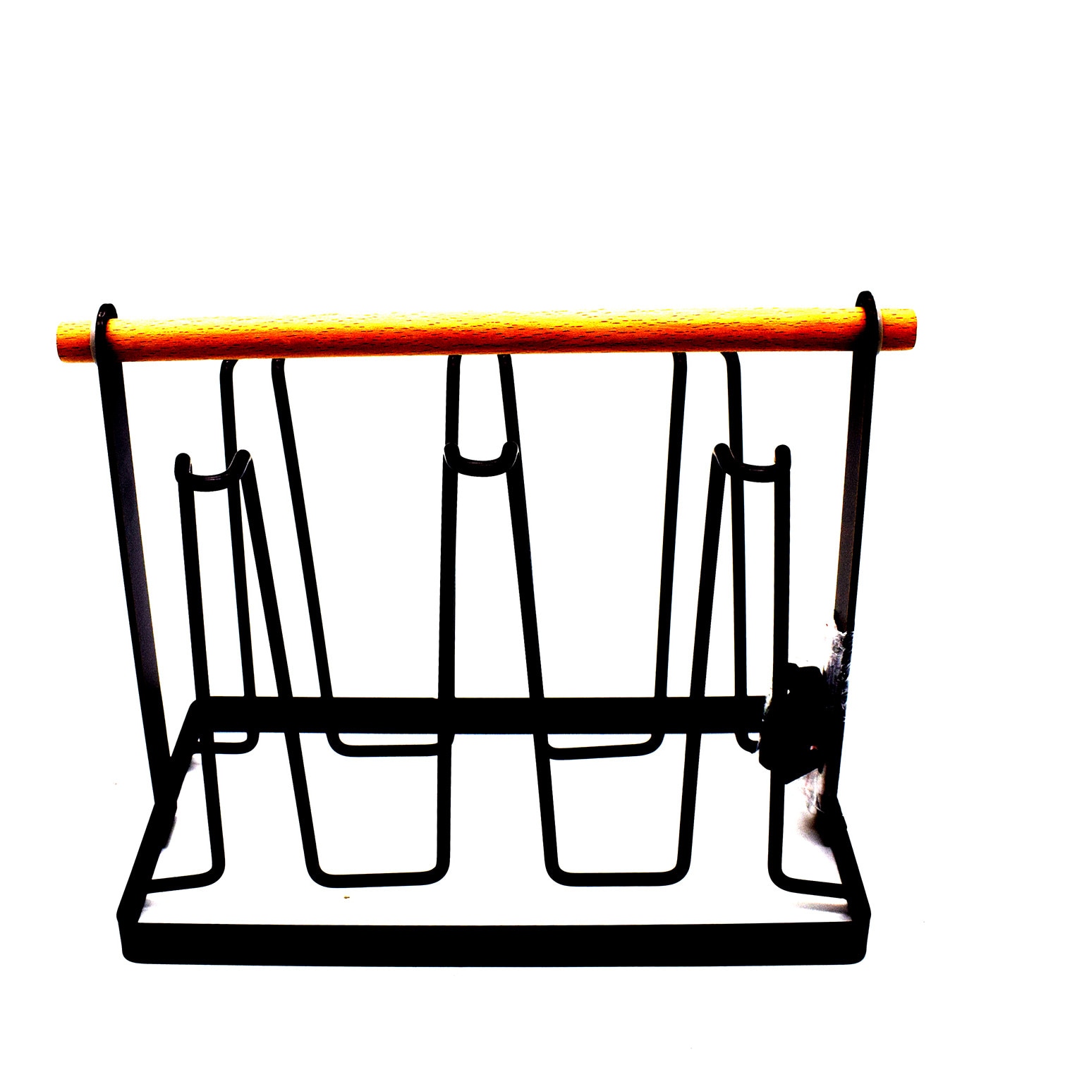 Suport,pentru pahare, din metal si lemn, D2714