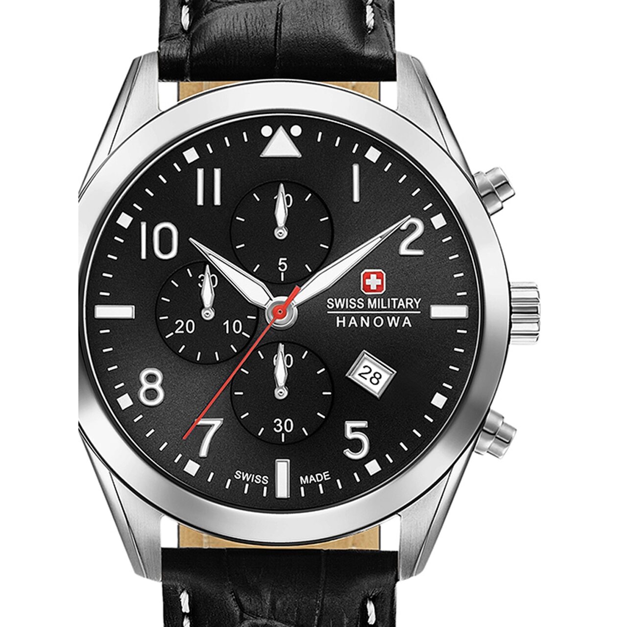 Ceas barbatesc Swiss Military Hanowa 06-4316.04.007 Helvetus Cronograf 43mm, 10ATM, Argintiu