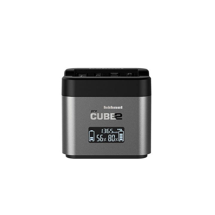 Hahnel PROCUBE 2 двойно зарядно за Canon LP-E6/E8/E17 + AA и USB 2.4A