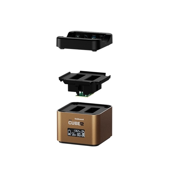 Incarcator dublu Hahnel ProCube 2 pentru Olympus BLN-1/BLS-5/BLH-1 + AA si USB 2.4A