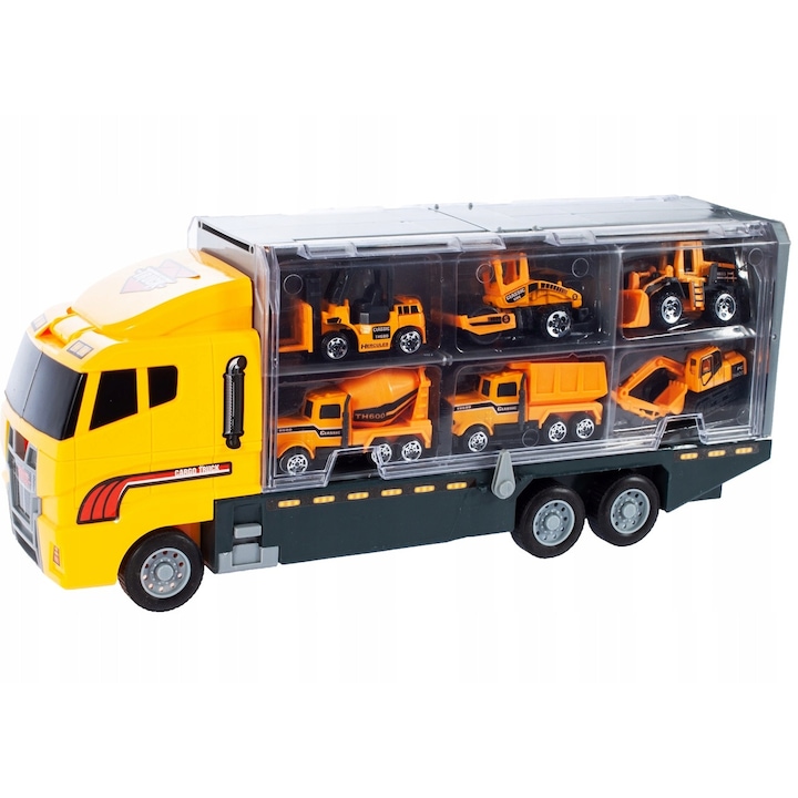 IdealStore Interaktív teherautó pótkocsival, 35 x 9,5 x 15,5 cm, 6 db, Sárga/Fekete