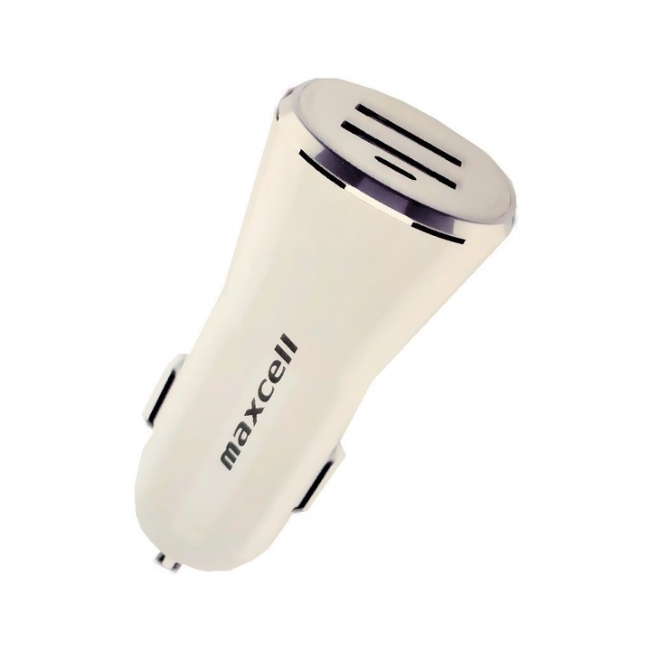 Maxcell autós öngyújtó töltő 5 V/2,4 A gyorstöltés 2 USB porttal + Micro USB kábel mellékelve